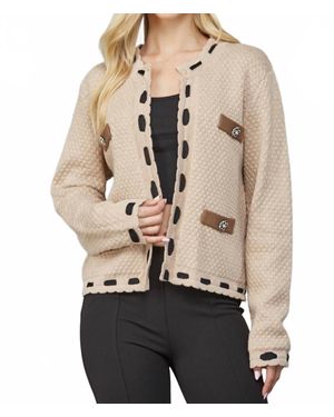 Fate by LFD Ribbon Trimmed Cardigan - Natural