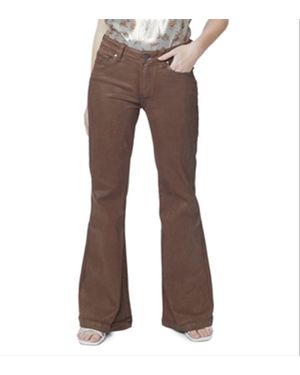 PAIGE Genevieve High Rise Fla Jeans - Brown