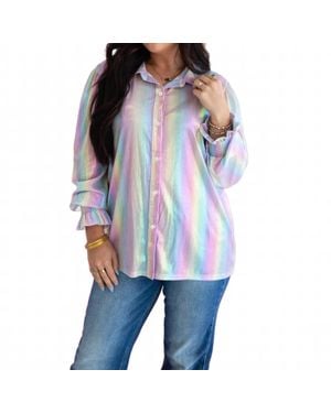 Layerz Clothing Candy Button Up Top - Blue