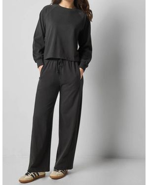 Lilla P Drawcord Wide Leg Pants - Black