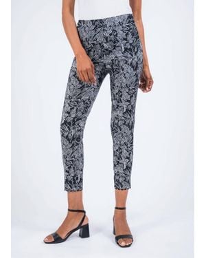 Lisette Hummingbird Embroidery 26" Ric-Rac Trim Ankle Pant - Blue