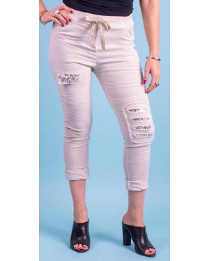 Gigi Moda Toppa Sequin Pants - White