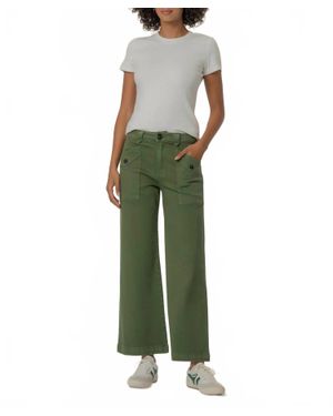Kut From The Kloth Meg High Rise Wide Leg Pants With Pockets - Green