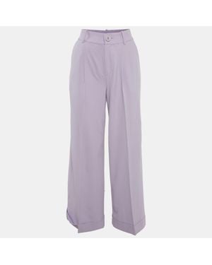 Alice + Olivia Crepe Wide Leg Pants - Purple
