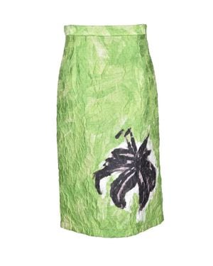 Stella Jean Seersucker Midi Skirt - Green