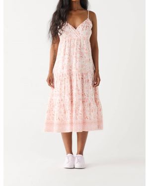 Dex Crossover Midi Dress - Pink