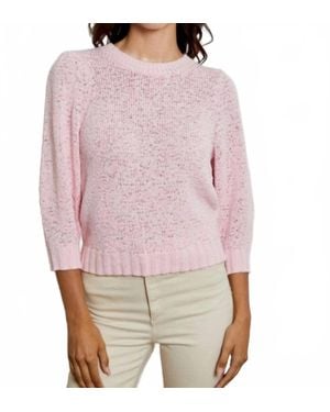 Design History Elbow Puff Sleeve Sweater - Red