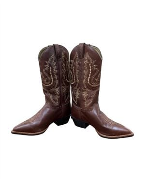 Justin Casual Pointed Toe Boots - Brown