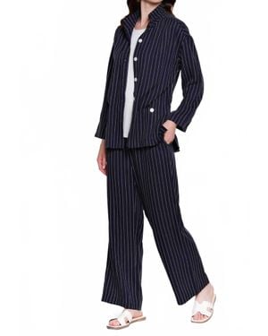 À La Carte Striped Pull On Pant - Blue