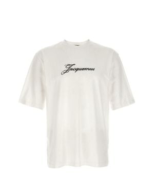 Jacquemus Silk And Nylon Blend Crew Neck T-Shirt - White