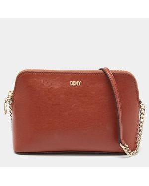 DKNY Leather Dome Crossbody Bag - Red