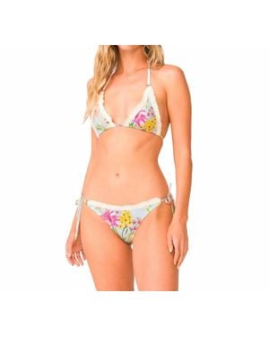 PQ Swim Floret Carrie Crochet Trim Tie Side Bottom - Orange