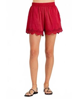 Sundays Harbor High Waist Shorts - Red