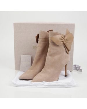 Jimmy Choo Ribbon Ankle Boots Size - Natural