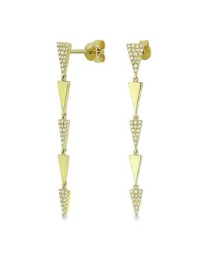 SSELECTS 6.5 16.9 Mm 0.22Ct Diamond Drop/Dangle Earrings - Metallic