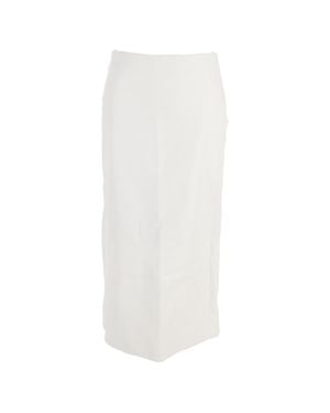 The Row Midi High-Waisted Straight Skirt With Back Slit - White