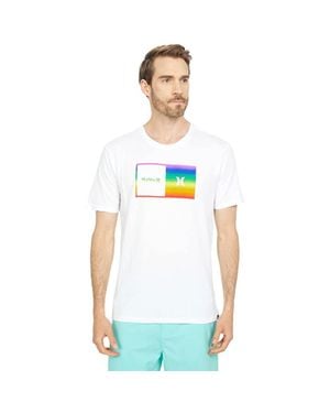 Hurley Pride Halfer T-Shirt Graphic Print Short Sleeve Red23 - White