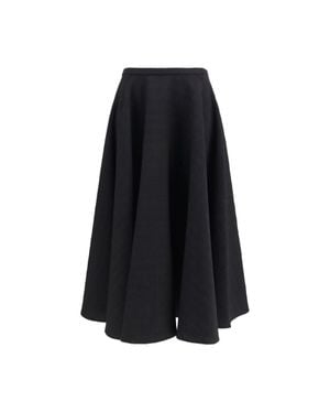 Lardini Black Wool Oves Aries Midi Skirt