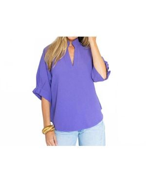 Caryn Lawn Caroline Waffle Top - Purple