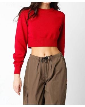 Olivaceous Haille Cropped Sweater - Red