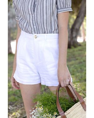 Greylin Havana Linen Shorts - White