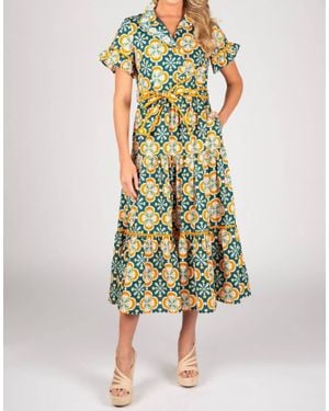 Sincerely Ours Lena Clementine Tile Maxi Dress - Green