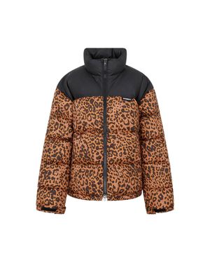 Vetements Leopard Logo Puffer Jacket - Brown
