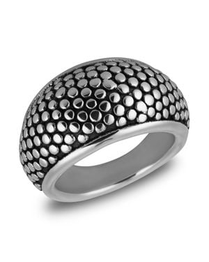 MAX + STONE 925 Sterling Beaded Boho Cocktail Ring - Metallic