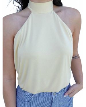 Loucia The Honey Glow High-Neck Halter Top - Yellow
