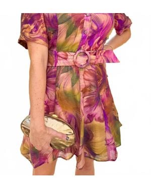 Lavender Brown Hadley Dress - Pink