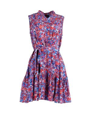 Saloni Tilly Belted Sleeveless Mini Dress - Purple