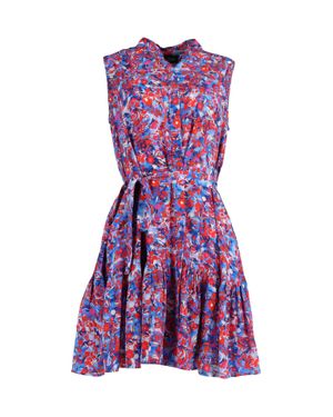 Saloni Tilly Belted Sleeveless Mini Dress - Purple