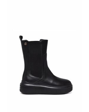 Janet & Janet Leather Side-Panel Ankle Boots - Black