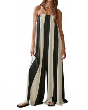 By Together Striped Tube Wide Leg Jumpsuit - Multicolor