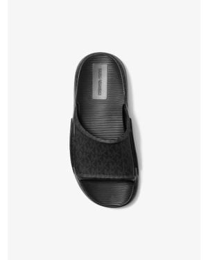 Michael Kors Griffin Signature Logo Slide Sandal - Black