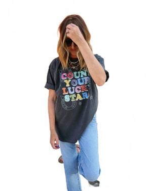Etta & East Count Your Lucky Stars Graphic Tee - Blue