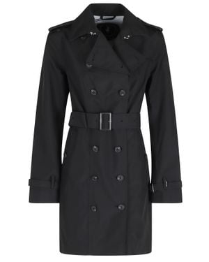 Save The Duck Audrey Double-Breasted Lapels Polyester Trench Coat - Black