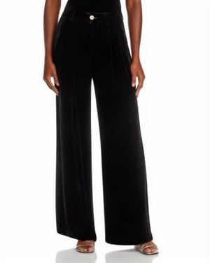 Bella Dahl Velvet Pleated Wide Leg Trouser - Black