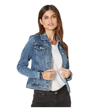 Joe's Jeans Standard Trucker Jacket Denim Cotton Distressd Jzz419 - Blue