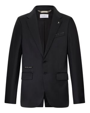 Philipp Plein Blazer Gigolo Fit Cocco Details - Black