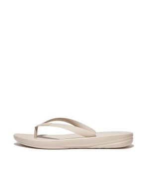 Fitflop Iqushion J80-A20 Egonomic Flip Flops Stone Slide Slippers - Natural