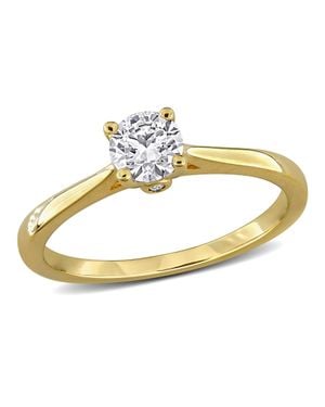 Mimi & Max Created Forever 1/2Ct Tdw Lab-Grown Diamond Engagement Ring Or Sterling - Metallic