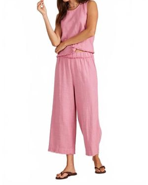 Bobi Crop Wide Leg Pants - Pink