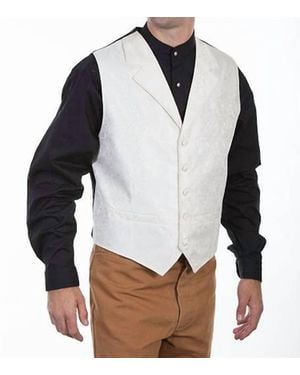 Scully Classic Paisley Lapel Vest - White