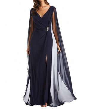 R & M Richards Chiffon Duster Cape Gown - Blue