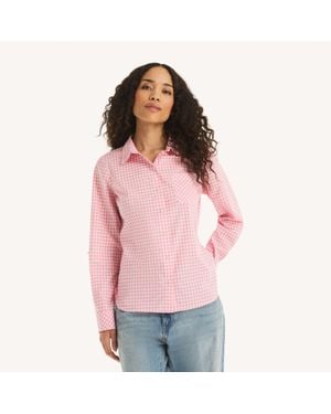 Nautica Gingham Button-Up Shirt - Pink