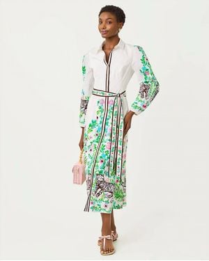 Lilly Pulitzer Luanne Stretch Midi Shirtdress - Green