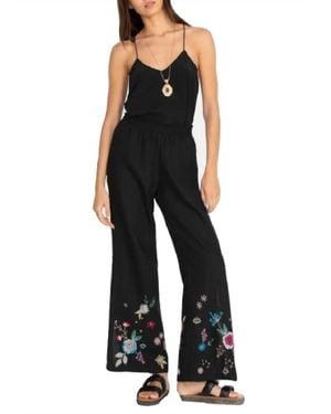 Johnny Was Martine Hight Slit Palazzo Pant I - Black