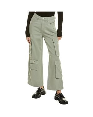 Gracia Cargo Wide Leg High-Waisted Jeans - Green