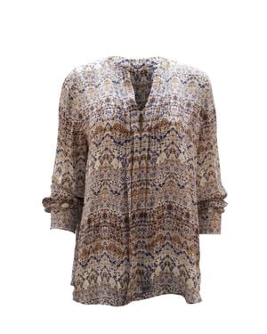 L'Agence Printed Silk Tunic Blouse - Multicolor